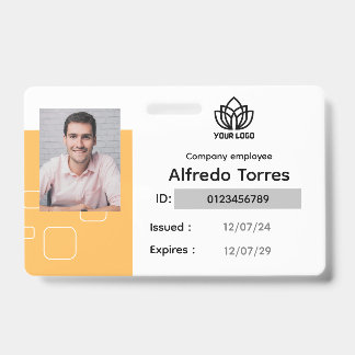 Crachá Personalizado para Funcionários, Nome Foto,