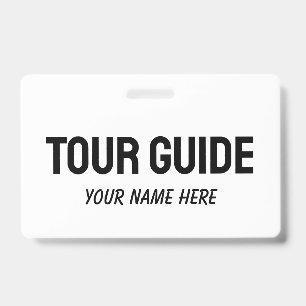 Crachá personalizado para guia de turismo com clip