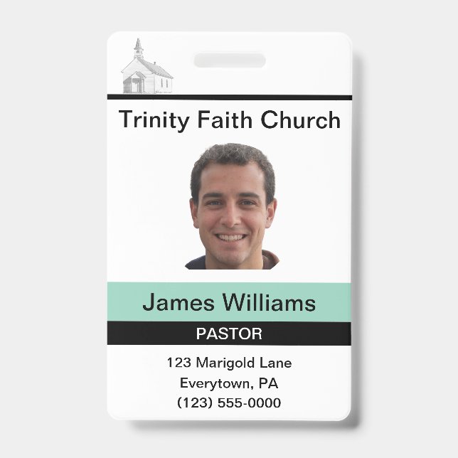 Crachá Personalizado Pastor (Frente)