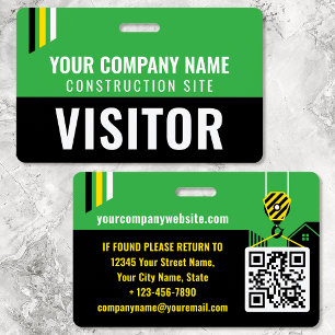 Crachá Personalizado Verde de ID de Visor de Const