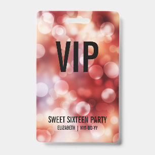 Crachá Personalizado VIP de Acesso Total Sweet Six
