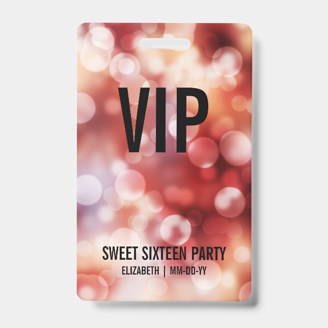 Crachá Personalizado VIP de Acesso Total Sweet Six (Frente)