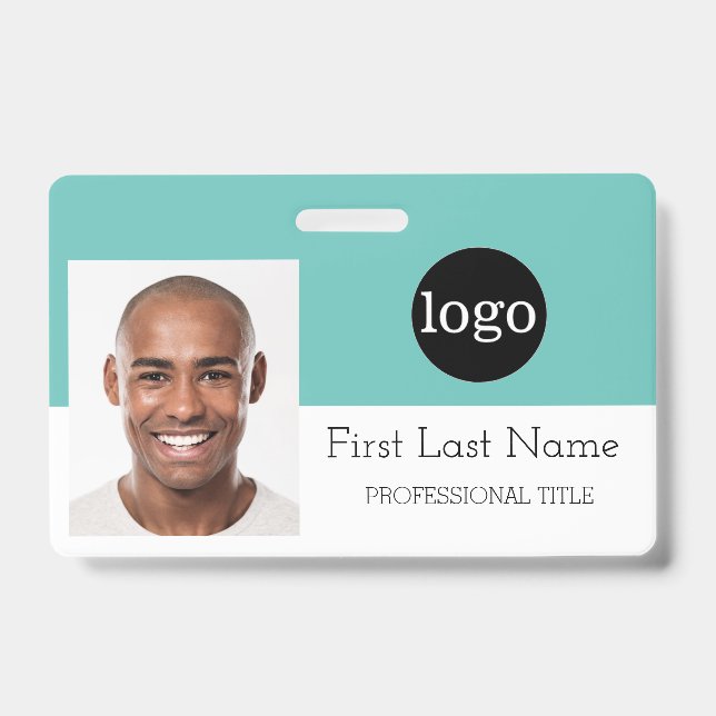 Crachá Personalizar Funcionário - Logotipo, Foto, Código  (Frente)