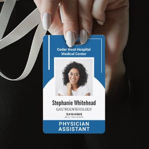 Crachá Personalizar ID de Foto de Funcionário Médico Re