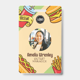 Crachá Personalizar logotipo de empresa | Tema Hotdog do