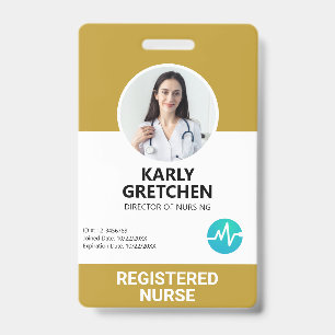 Crachá Personalizar Moderno Hospital de Funcionário Foto