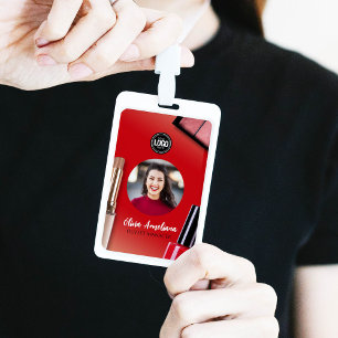 Crachá Personalizar Negócios Empresa de Maquiagem Moder