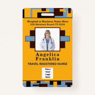 Crachá Personalizar o logotipo do código do Bar do nome d