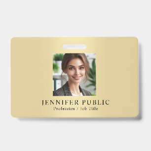 Crachá Personalizar o seu Modelo de cor Dourada de foto d