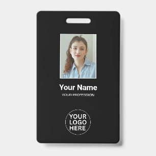 Crachá Personalizar preto para identificação de foto do f