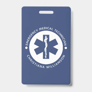 Crachá Personalizar símbolo EMT - Técnico médico de emerg