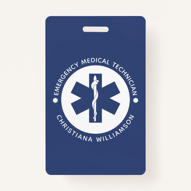 Crachá Personalizar símbolo EMT - Técnico médico de emerg (Frente)
