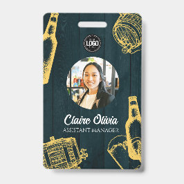Crachá Personalizar Tema de Cervejaria Verde Escuro
