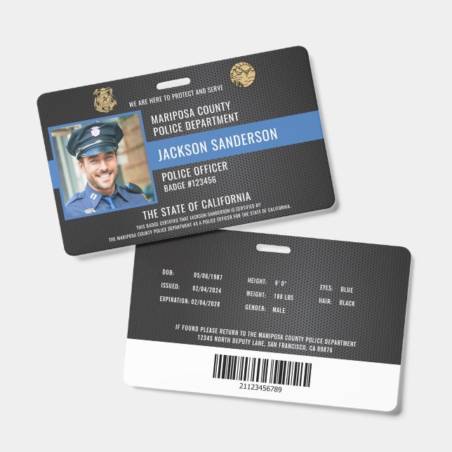 Crachá Personalizável de Identificação de Funcioná (Frente e verso)
