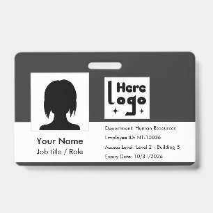 Crachá Personalize cartão de identificação de funcionário