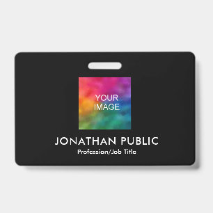 Crachá Personalize sua Foto ou Logotipo Aqui Modelo de Ne