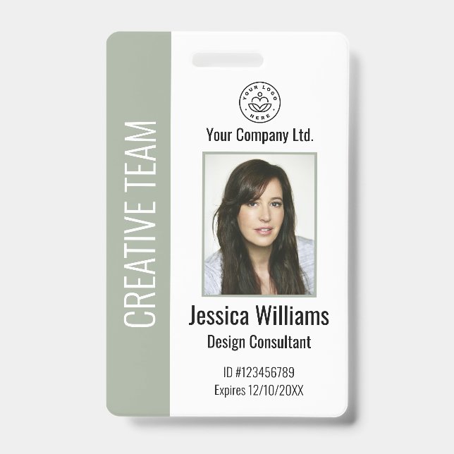 Crachá Personalized Corporate Employee ID Badge Sage (Frente)