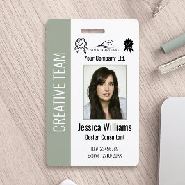 Crachá Personalized Corporate Employee ID Sage Green