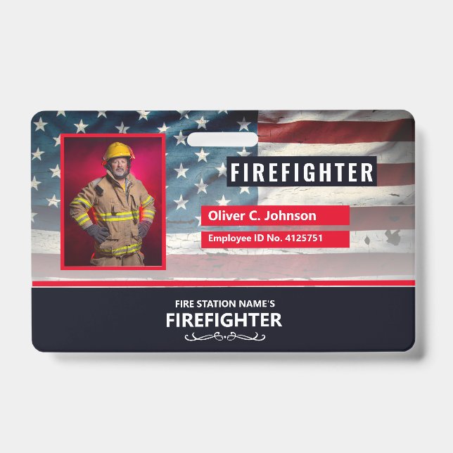 Crachá Personalized Employee ID Card - Photo, Barcode, (Frente)