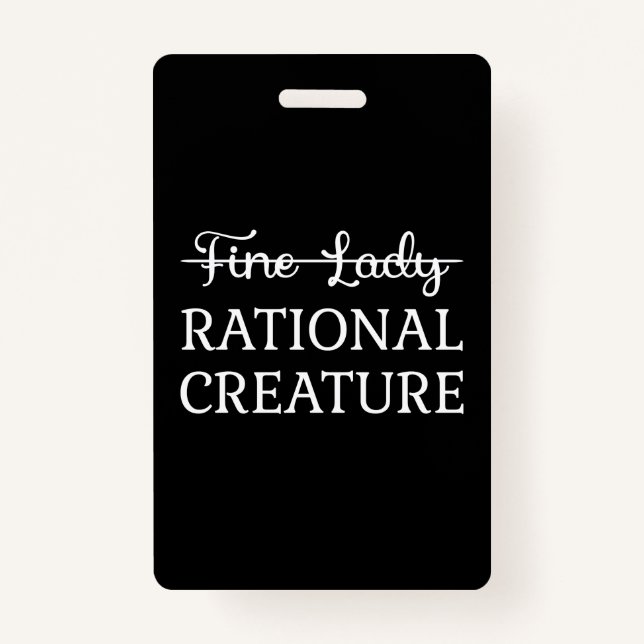 Crachá Persuasão Jane Austen - Criatura Racional I (Frente)