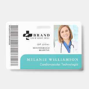 Crachá Pessoal de Funcionário Médico com Foto e Lo