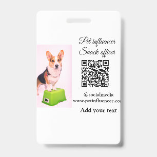 Crachá Pet influencer adiciona nome de foto de animal de