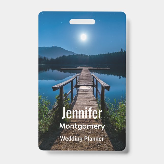 Crachá Pier à Noite sob uma Lua Cheia (Frente)