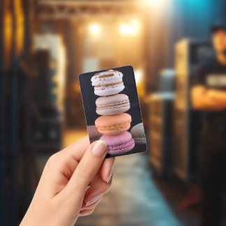 Crachá Pilha colorida de Macarons Franceses