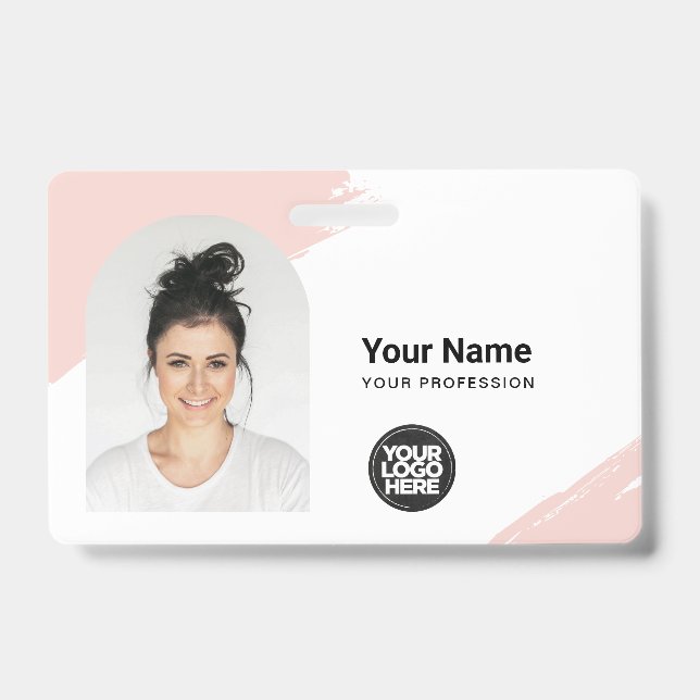 Crachá Pincel de Fotografia Simples do Arco QR com Cartão (Front)