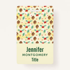 Crachá Pine Cones e Holly Natal Patterno