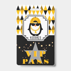 Crachá Pinguim Hip Hop Pinguin Legal Foto VIP Pass 