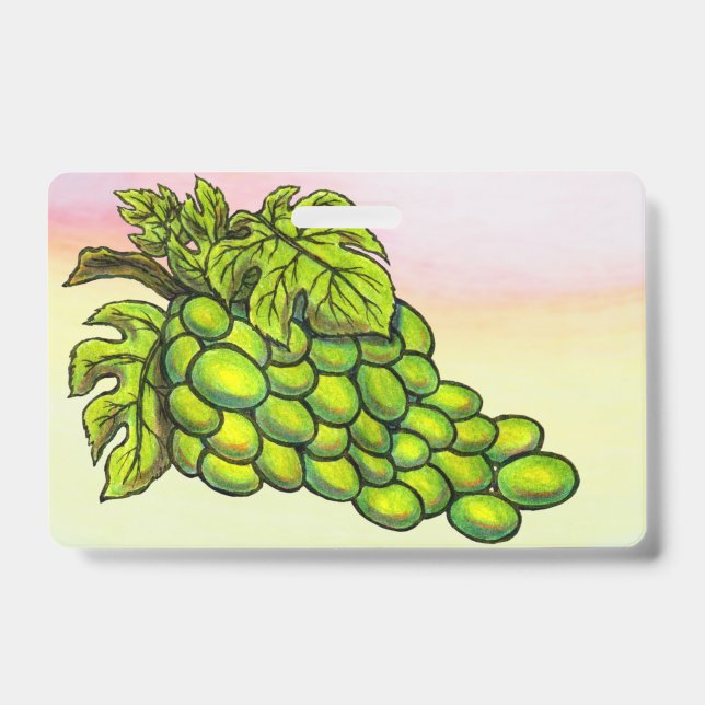 Crachá Pintura de vinhos verdes deliciosos (Frente)
