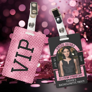 Crachá Placa de Foto VIP Esquadrão da Noiva Festa de Desp