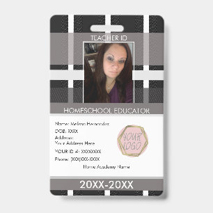 Crachá Placa de identificação de professor de homeschooli
