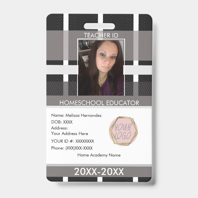 Crachá Placa de identificação de professor de homeschooli (Frente)