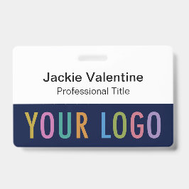 Crachá Placa de identificação em PVC azul marinho com cor