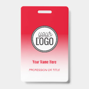 Crachá Placa de Identificação Profissional Ombre Vermelho