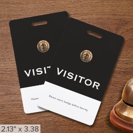 Crachá Placa de Visitante com Logotipo da Empresa Solicit