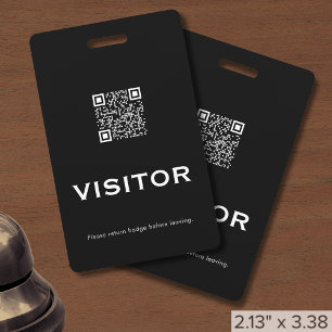 Crachá Placa de Visitante de Código QR Profissional