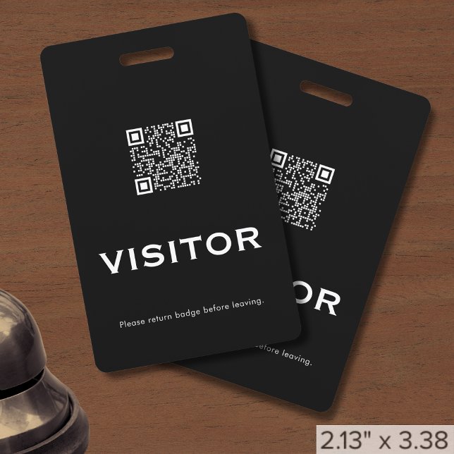 Crachá Placa de Visitante de Código QR Profissional (Criador carregado)
