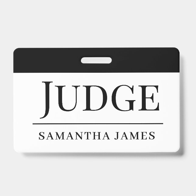 Crachá Placa Personalizada Nome Juiz (Frente)