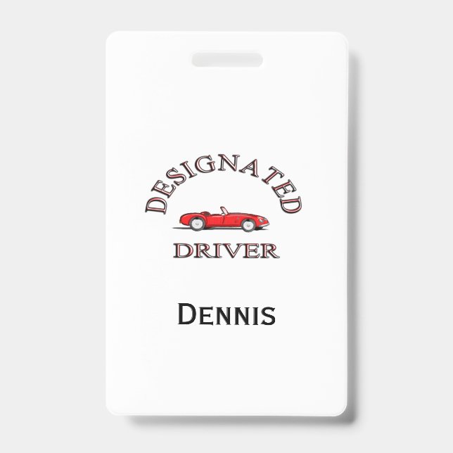 Crachá Planilhas de Inscrição de Driver Designadas (Frente)