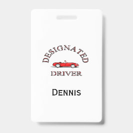 Crachá Planilhas de inscrição de motorista designado