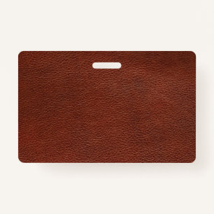 Crachá plástico de couro - Horizontal