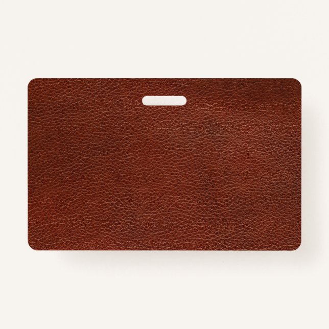 Crachá plástico de couro - Horizontal (Frente)