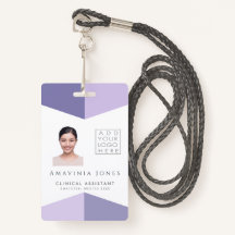 Crachá plástico de identificação de foto médica