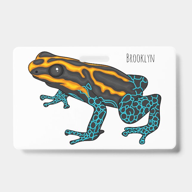 Crachá Poison dart frog cartoon illustration  (Frente)