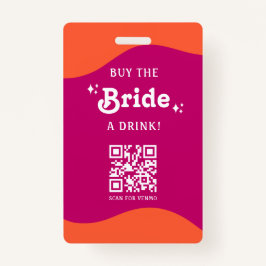 Crachá Pôr do Sol Laranja e Rosa Retro Compre uma Bebida