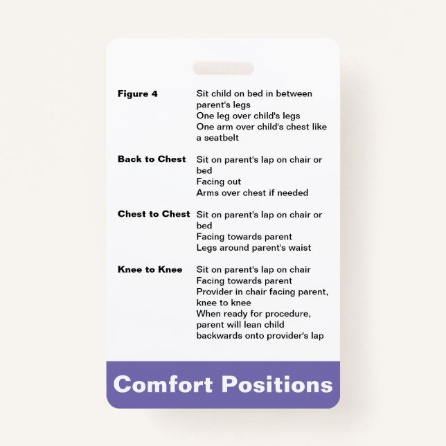 Crachá Posicionamento de conforto (Frente)