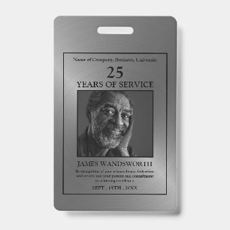 Crachá Prata/ Foto Personalizada - Prêmio de Funcionário